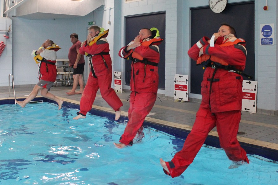 Sea Survival Training - Entering the water
