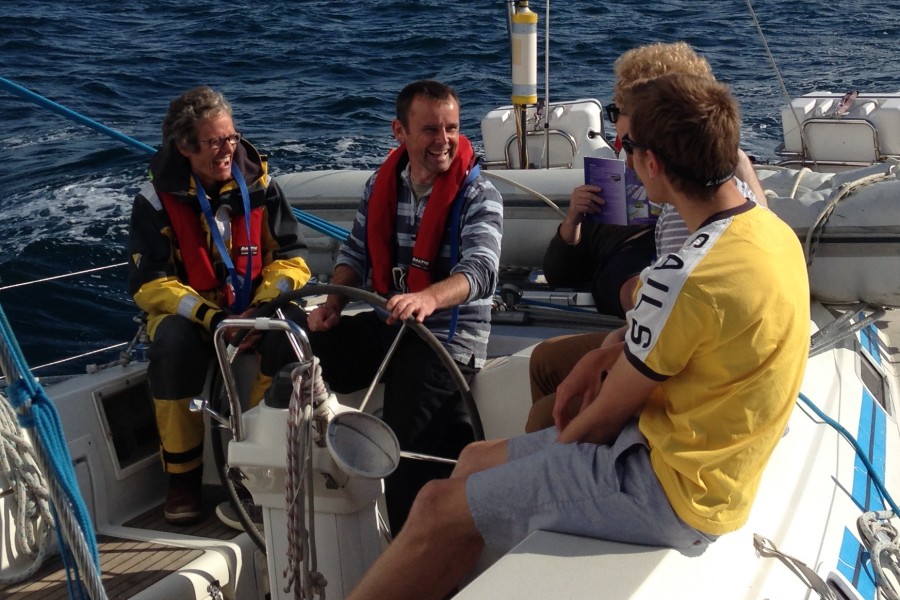 Having fun on an RYA Competent Crew course